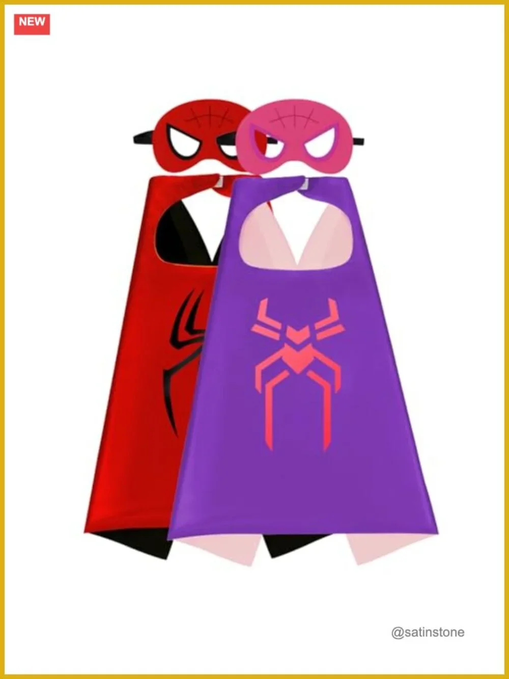 Kids Superhero Cape & Mask Dress Up Set, 2 Pack, Halloween Party Costume